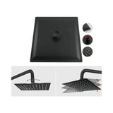 Kit Regadera 20 cm - Juego Accesorios Negro ￼