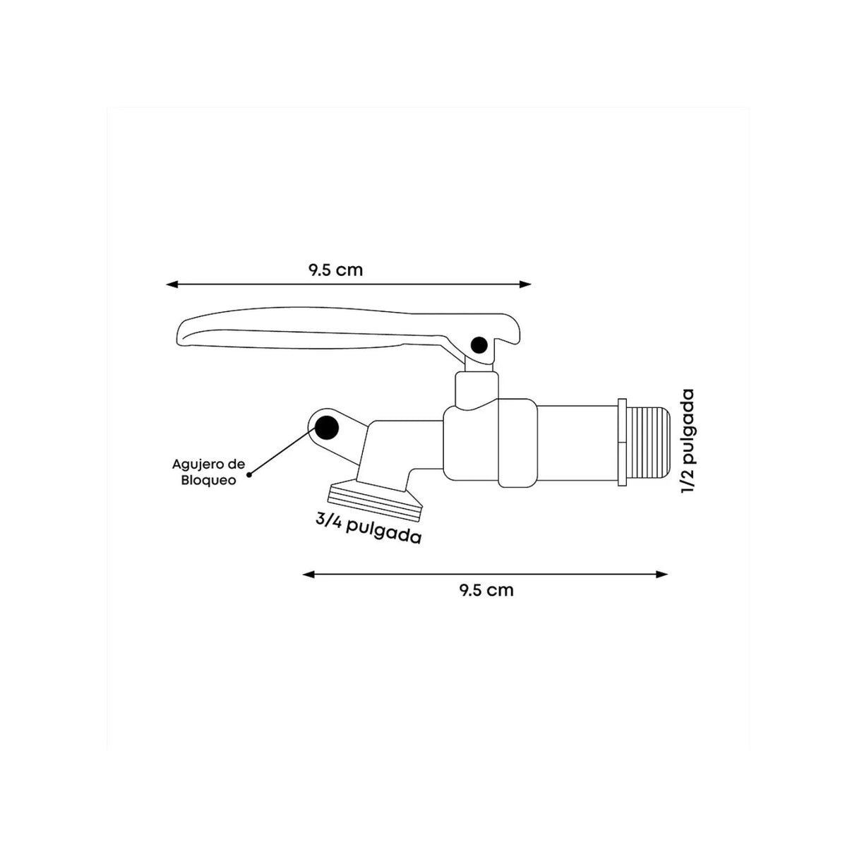 Llave Bola Jardin Lavadero Con Sistema Candado