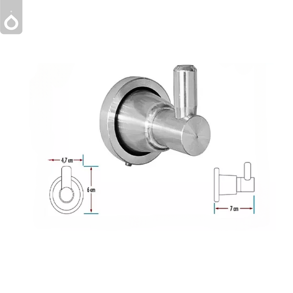 Porta Rollo Aluminio+Gancho Perchero +Toallero Aro +Jabonera