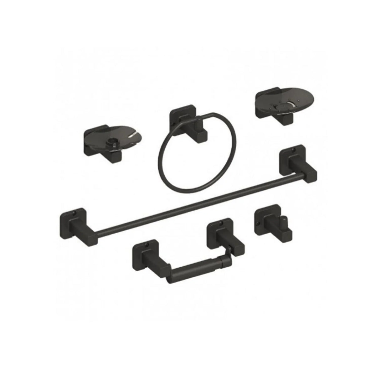 Kit Regadera 20 cm - Juego Accesorios Negro ￼