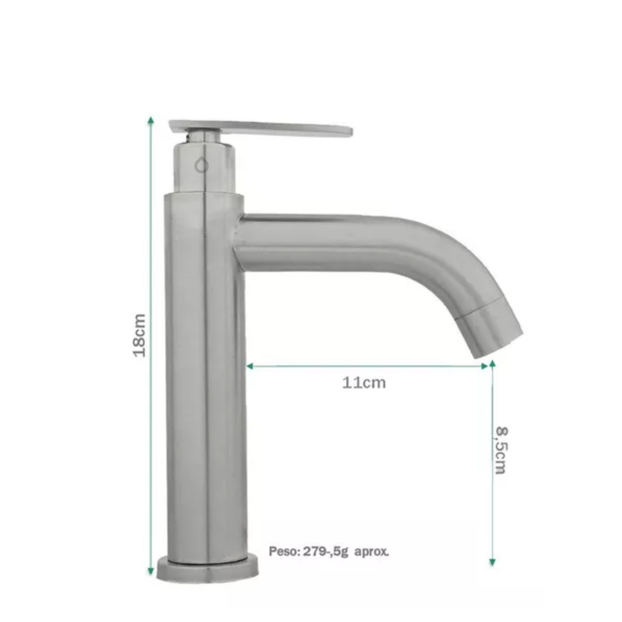 Llave Lavamanos Alta Cylinder Satin