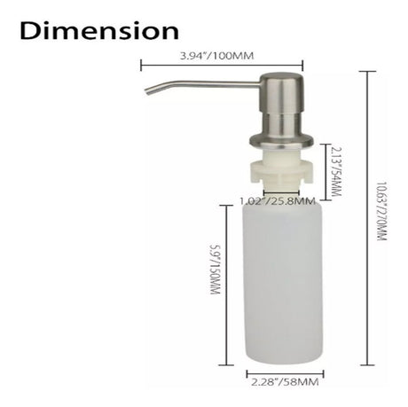 Dispensador De Jabón Para Cocina Metálico Con Cuerpo En Abs