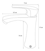 Llave Lavamanos Poste Curvo Satinado Metal Alta Calidad